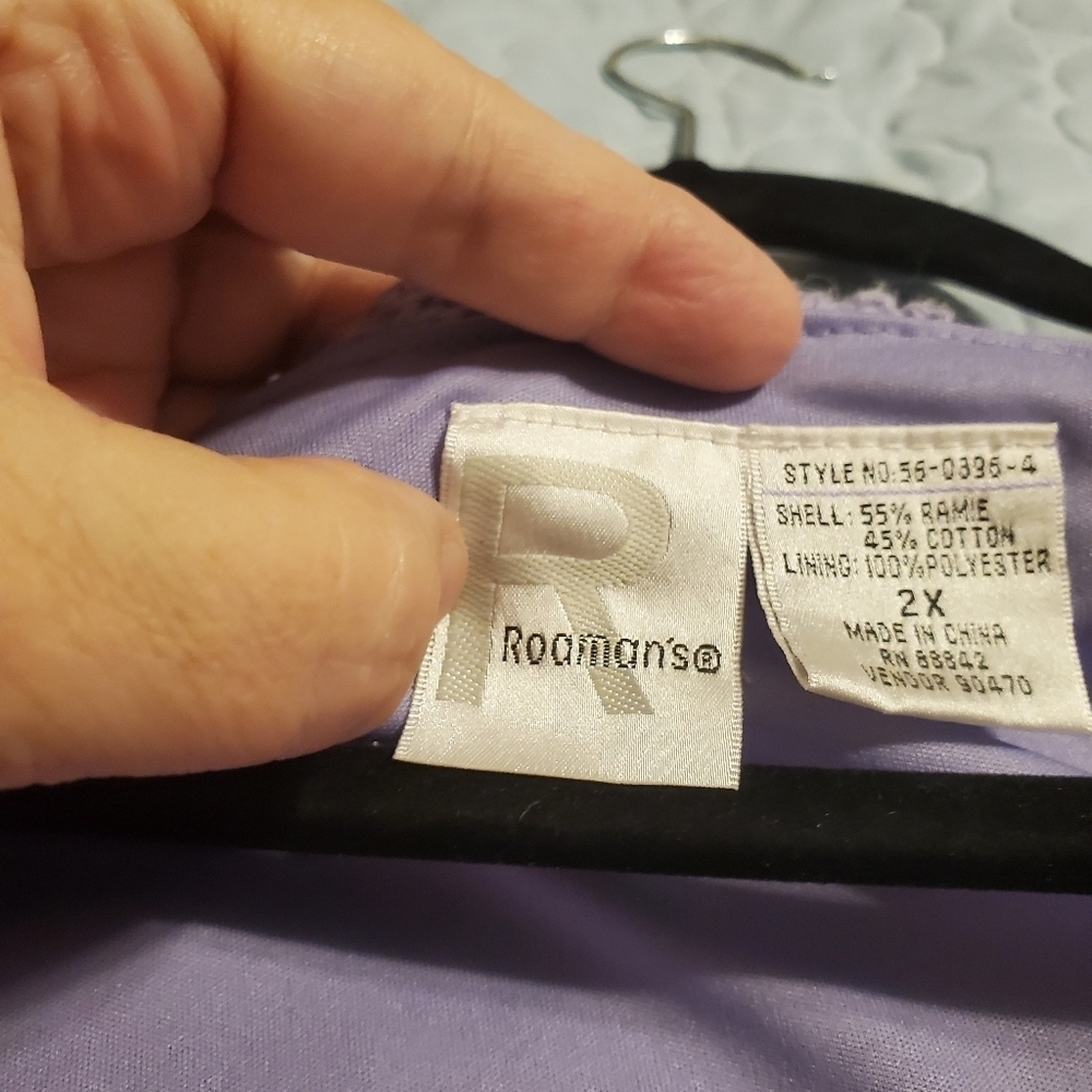 Roamans Purple Crochet top - Picture 7 of 16